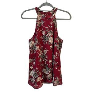 Love on Tap Women's Floral Mock‎ Neck Tank Top Multicolor Size S